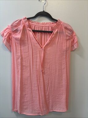 Elegant Pink Ruffled Women's Top
